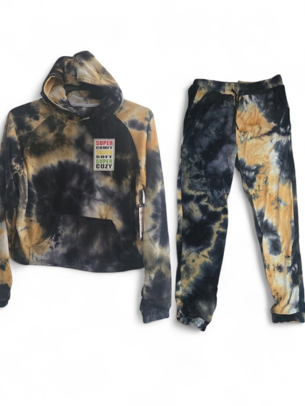Women's Tie Dye French Terry- Jogger Hoodie Pants Set -